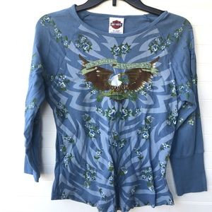 Harley Davidson Eagle & Roses Top NYC